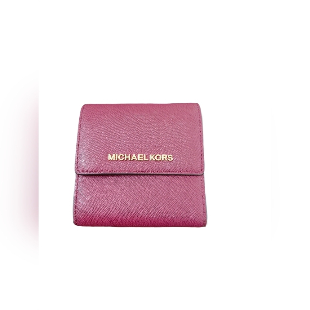 Michael Kors Wallet Small Burgundy Saffiano Leather Tri-fold - Picture 10 of 10